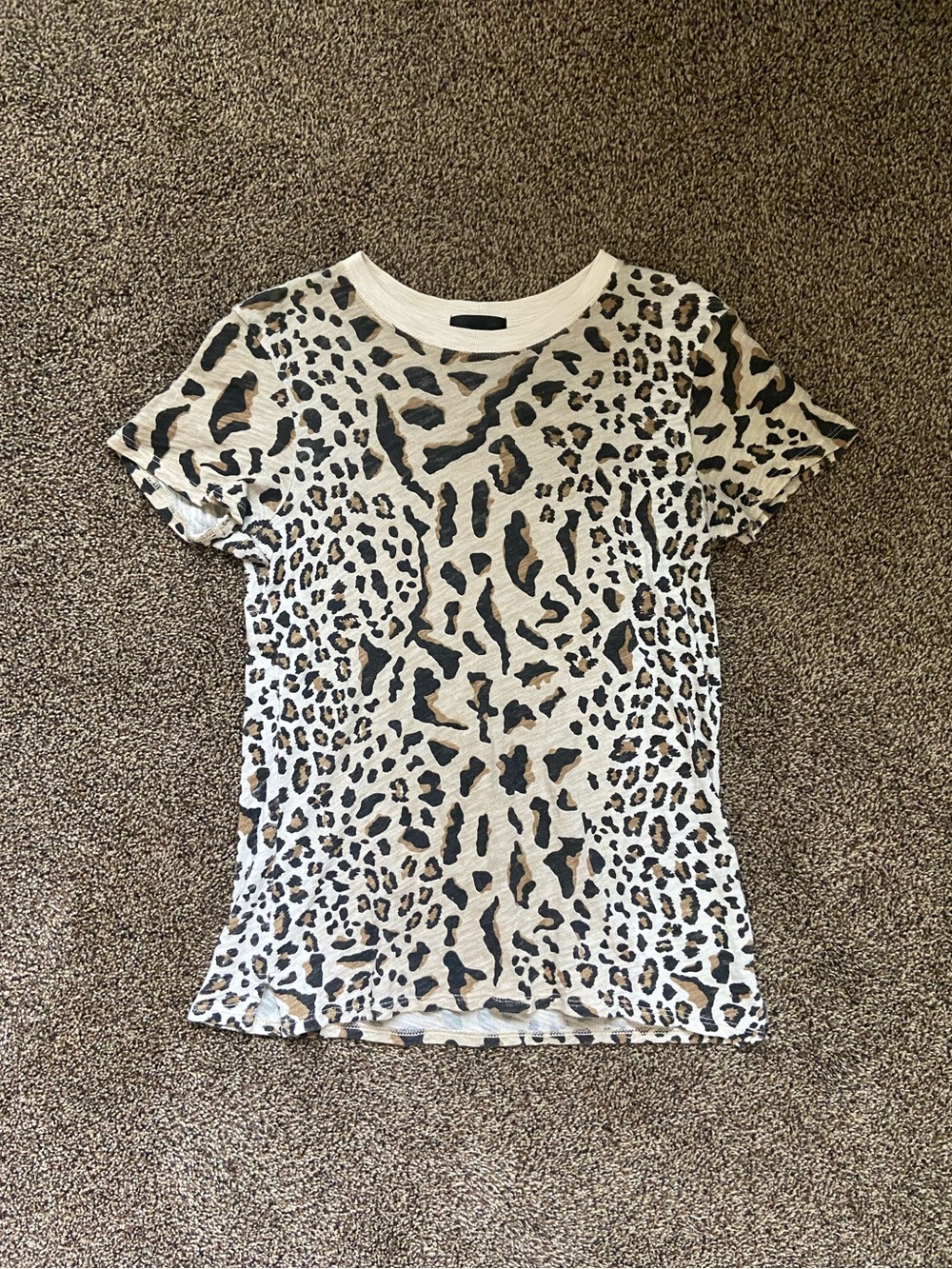 ATM Anthony Thomas Melillo Leopard Print Cotton Crew Neck T-Shirt XS